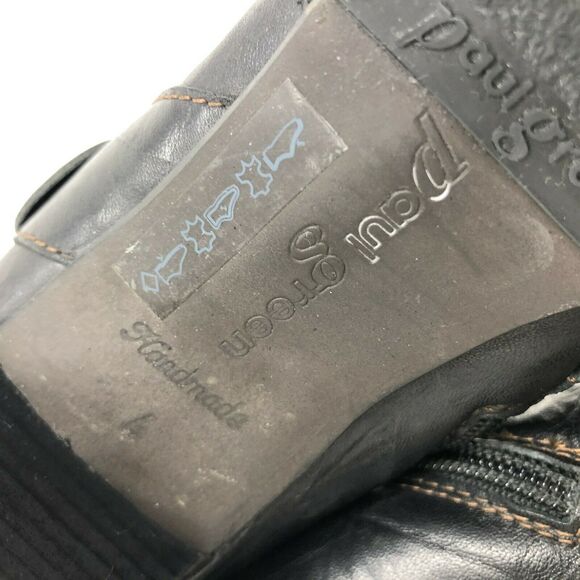 Paul Green Harness Boot Womens 6.5 Dark Brown Leather Buckle Strap Cuff Heel - Picture 7 of 8